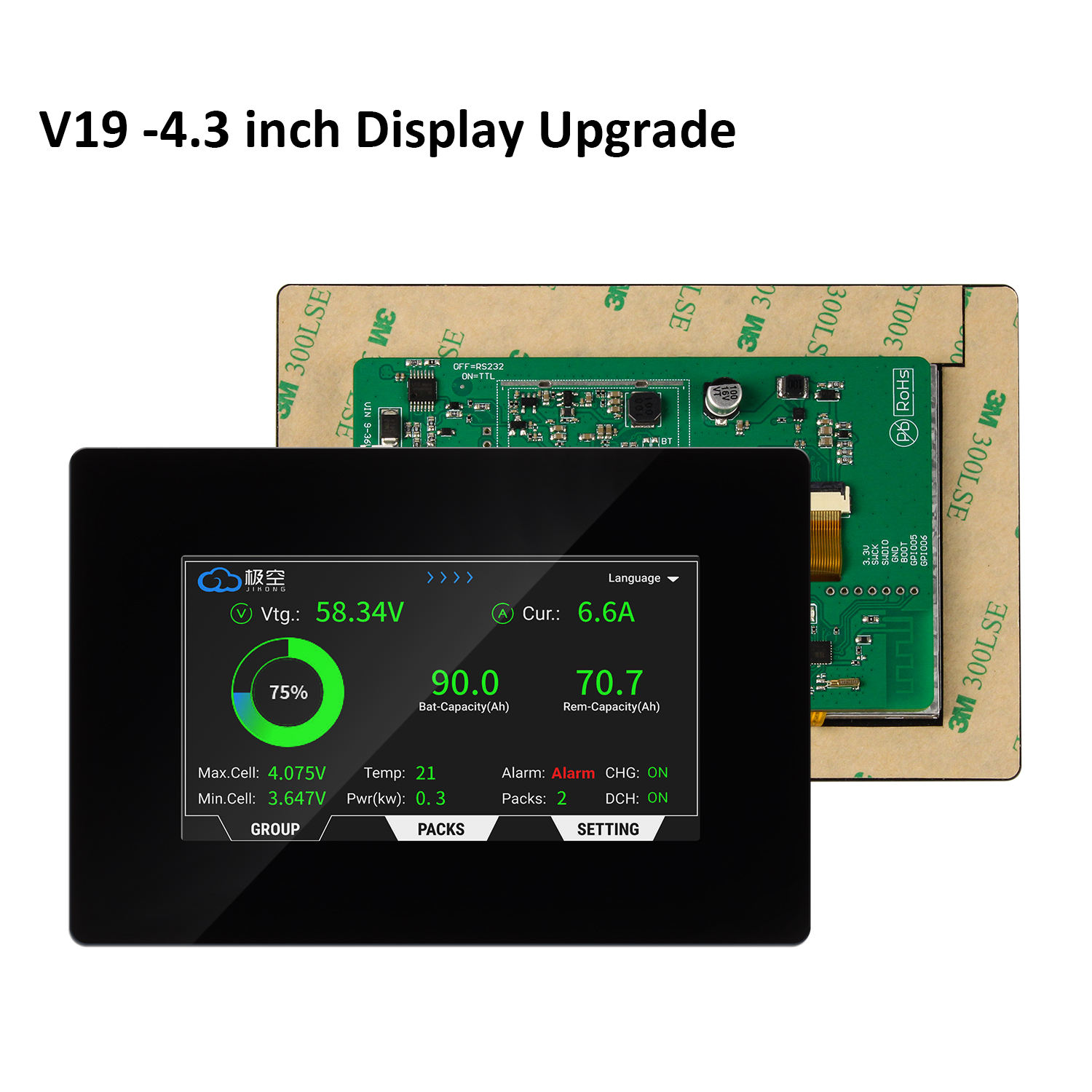 JIKONG 4.3 inch V19 Smart Touc - đánh giá và giá Smart Bms