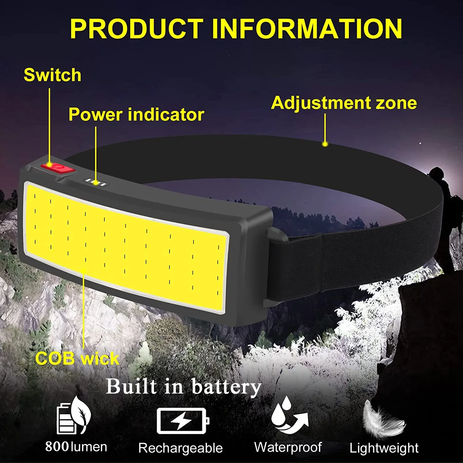 COB Portable LED Headlights Ou - đánh giá và giá Renewable Energy Battery