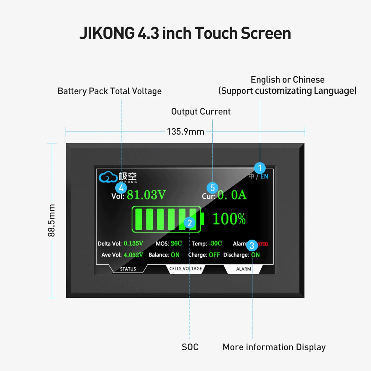JIKONG V19 Display JKBMS 3.2 I - đánh giá và giá Smart Bms